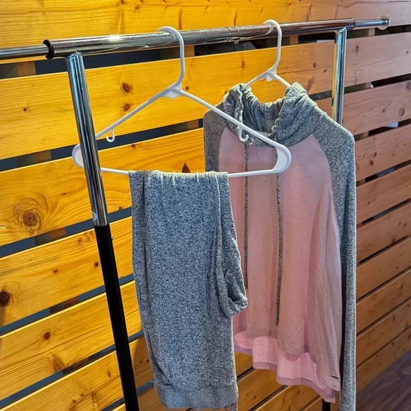 PINK Gray and Pink Hoodie and Joggers Set - Picture 3 of 4